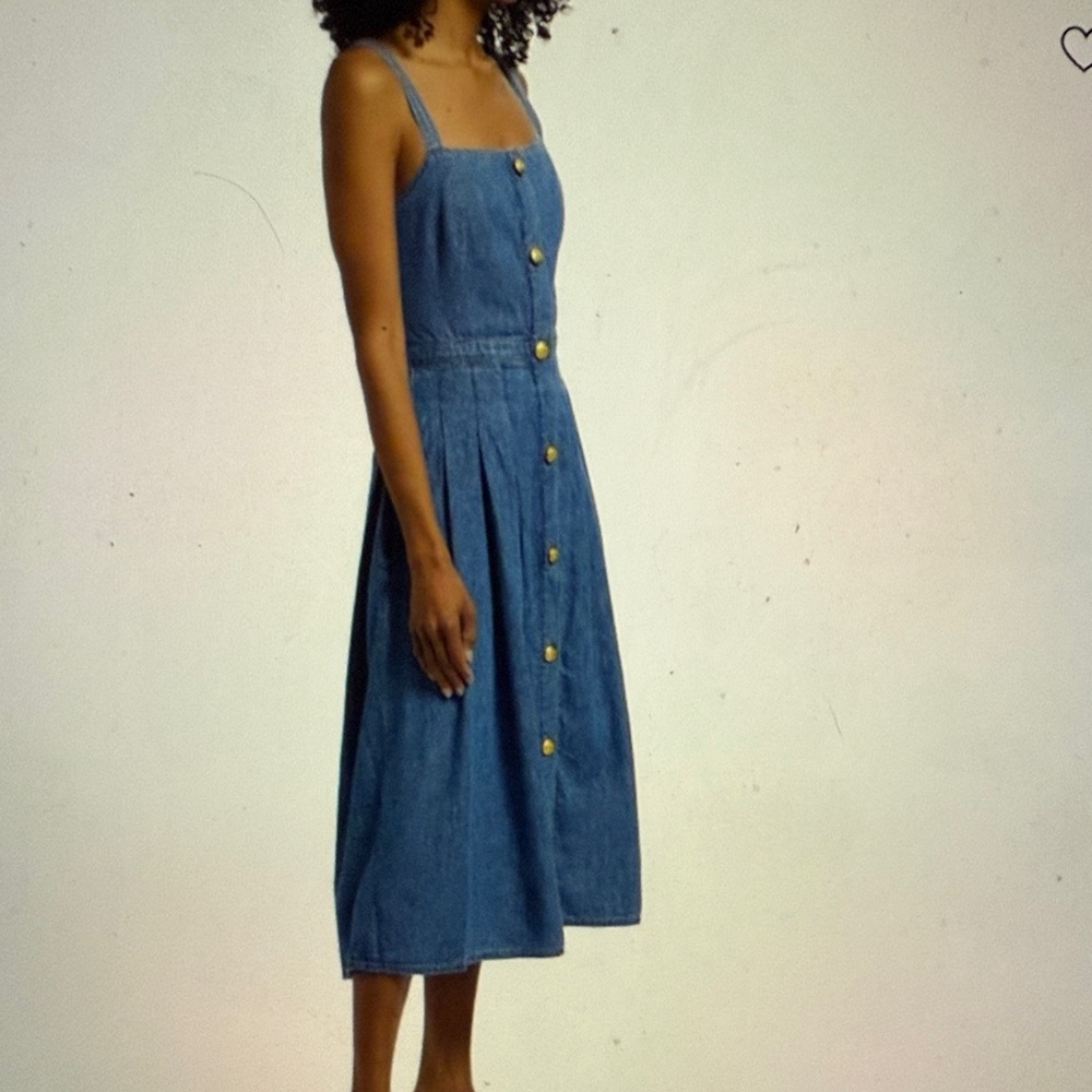 L'AGENCE Esmeralda Denim Midi Dress - Picture 3 of 5